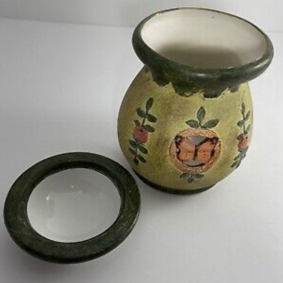 Lange melting pot, art Elizabeth King, Butterflies and Blooms, wax warmer, 5" - Picture 2 of 6